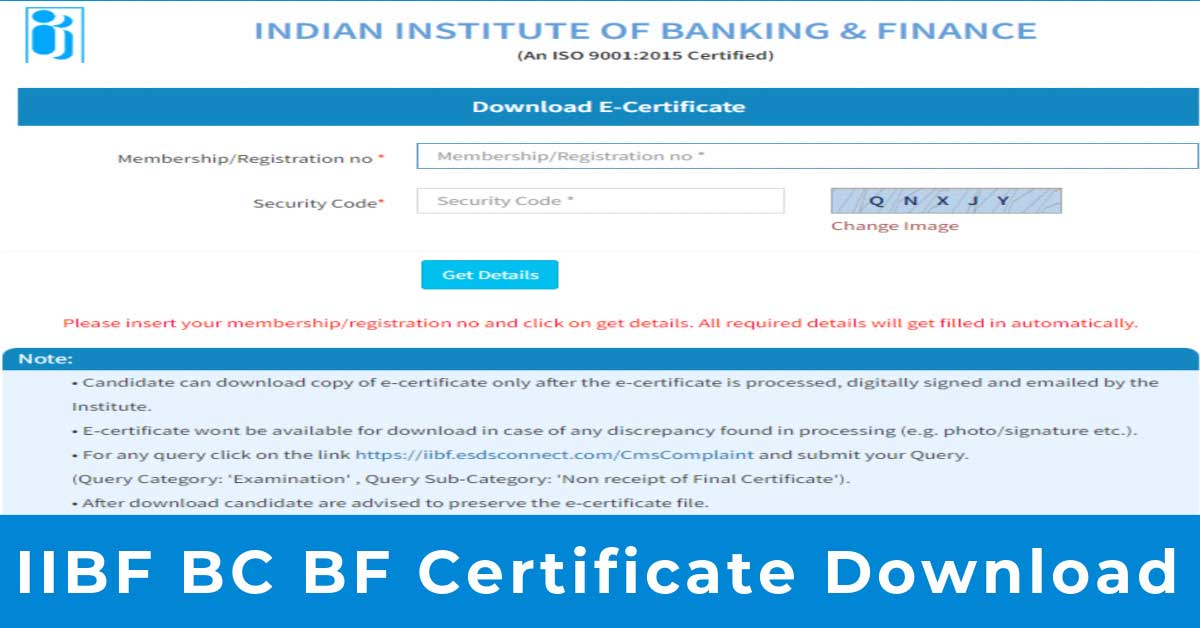 IIBF BC BF Certificate Download